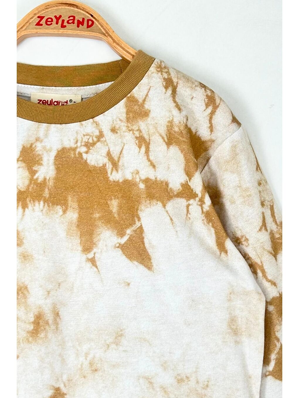 Kahverengi Unisex Çocuk Desenli Pijama Takımı - Camel-2