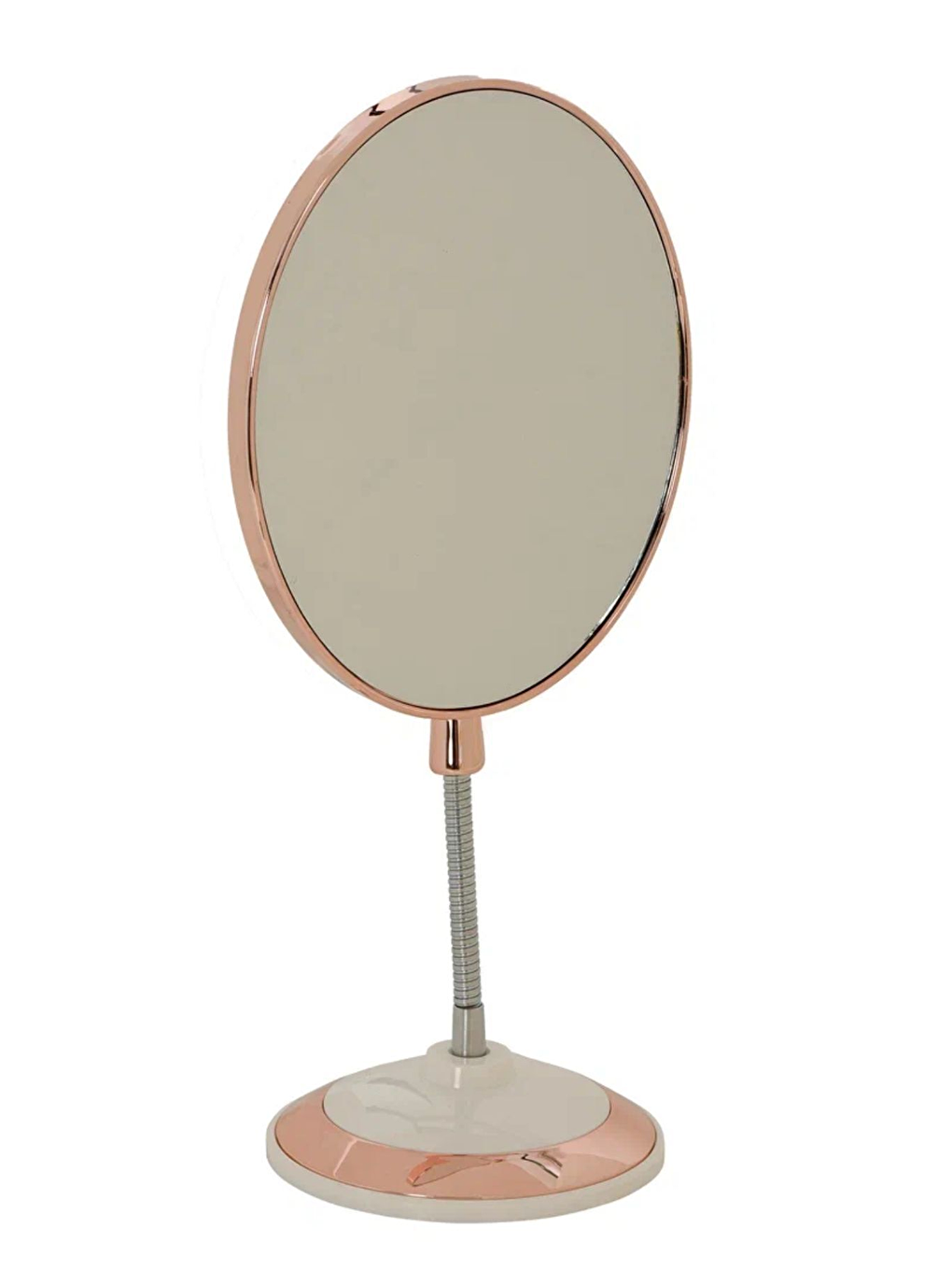 Makyaj Traş Aynası Oval Ayna Büyüteçli Çift Taraflı Masa Üstü 3x Büyüteçli Makyaj Aynası-1