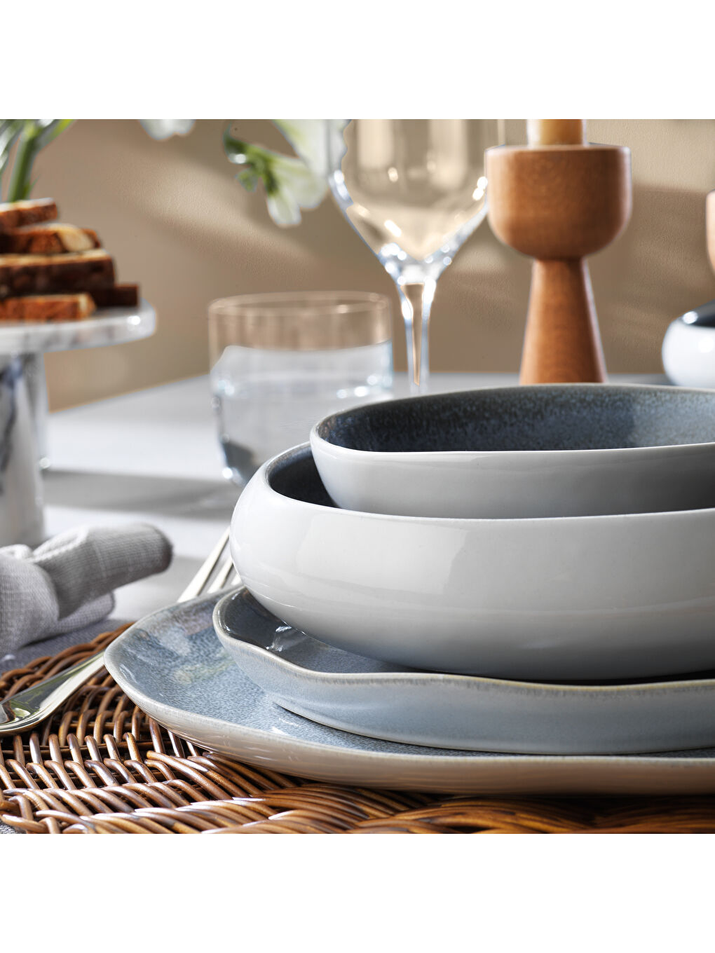 Gri Aura Yemek Takımı 24 Parça-2