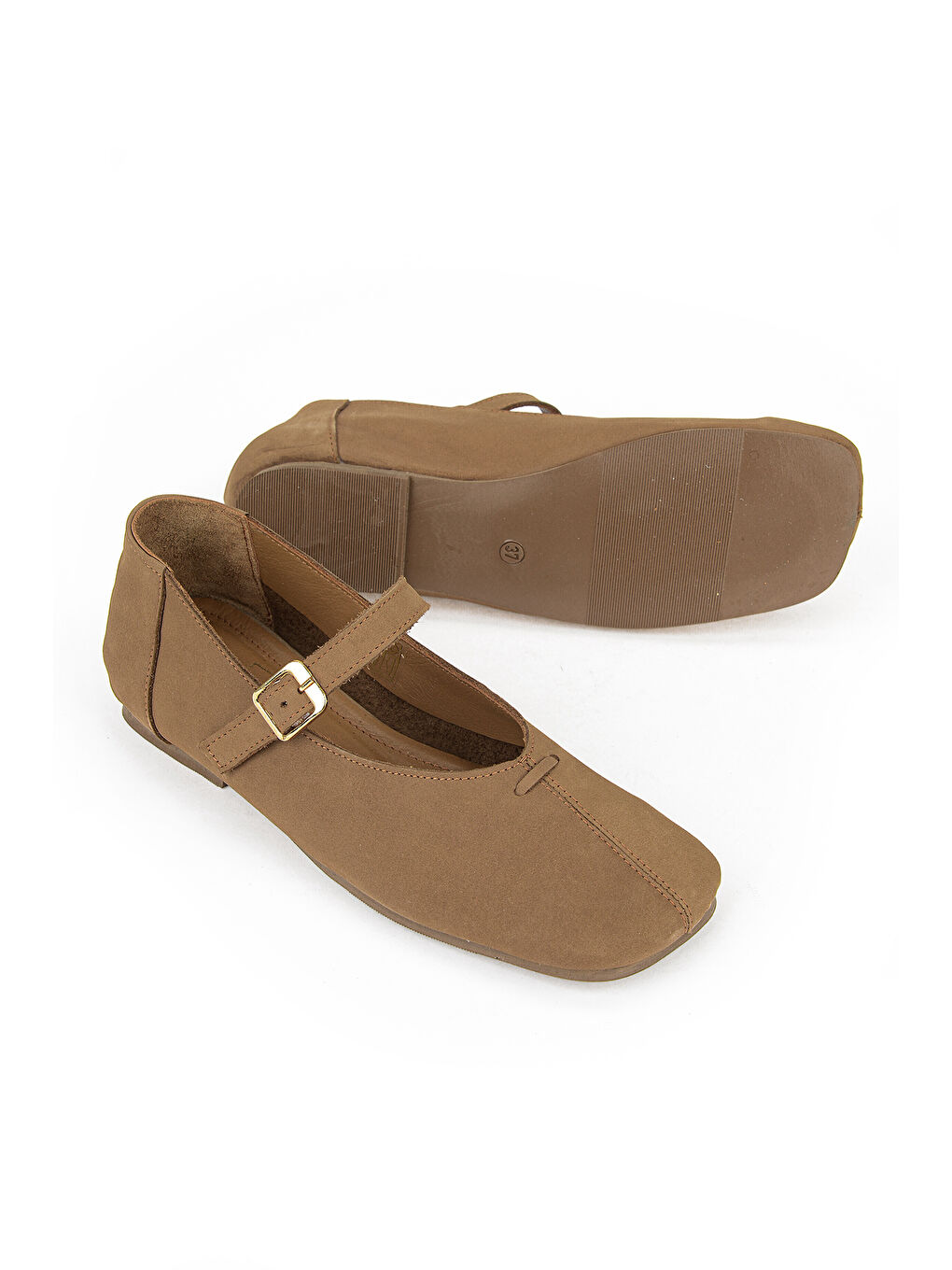 Kahverengi Kadın Hakiki Deri Babet 1611062Z4037 Tütün-3