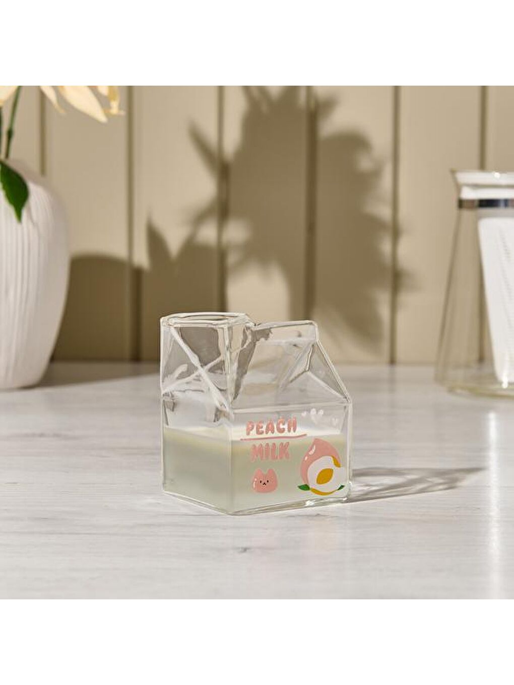 Karışık Kitchen Süt Şişesi Şekilli Cam Bardak - 350 ml