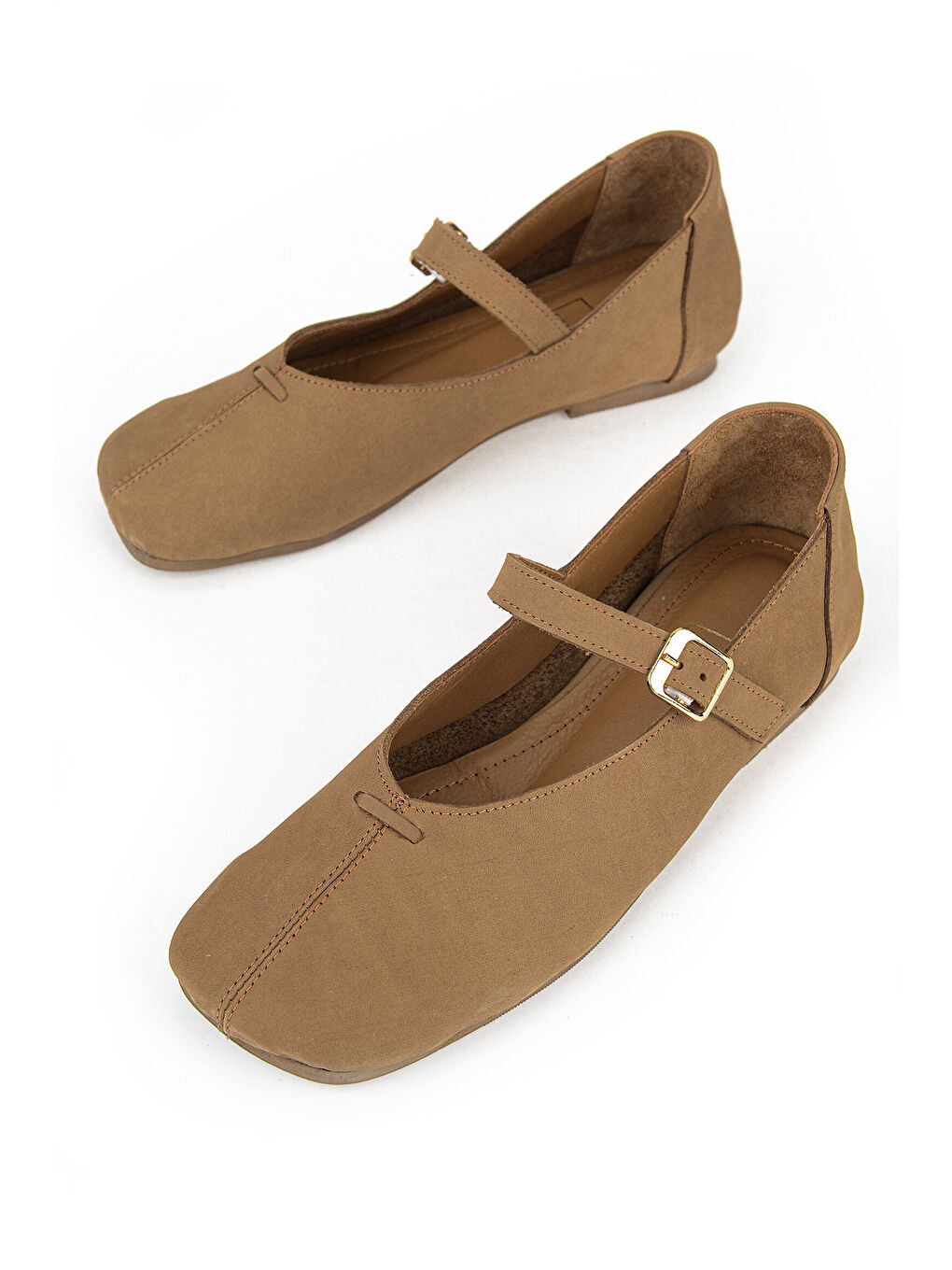 Kahverengi Kadın Hakiki Deri Babet 1611062Z4037 Tütün-4