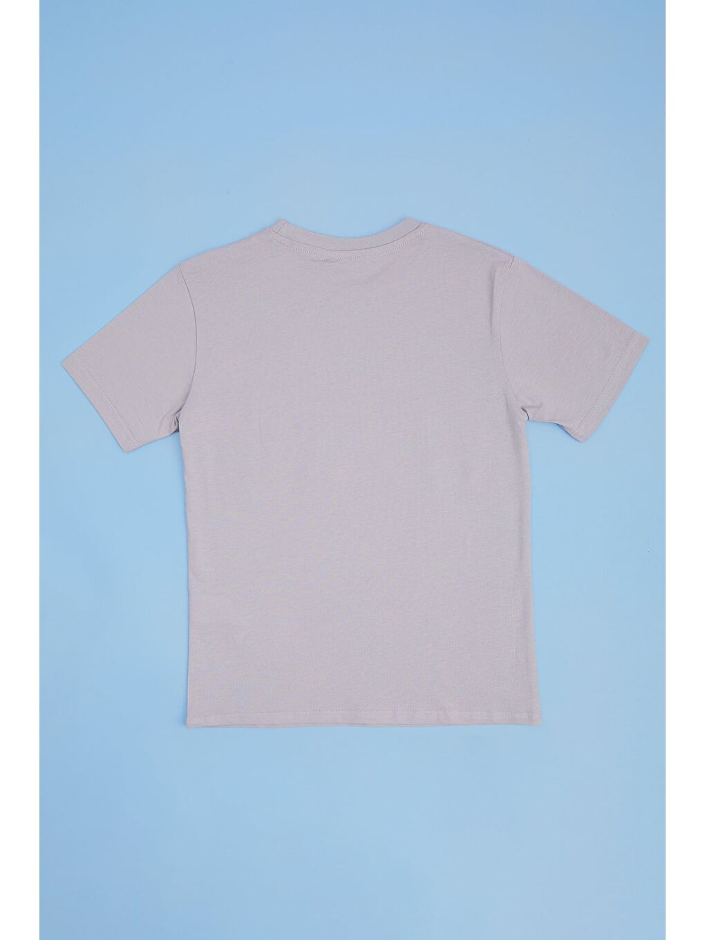 Gri New York Baskılı Bisiklet Yaka Erkek Çocuk Tişört-1