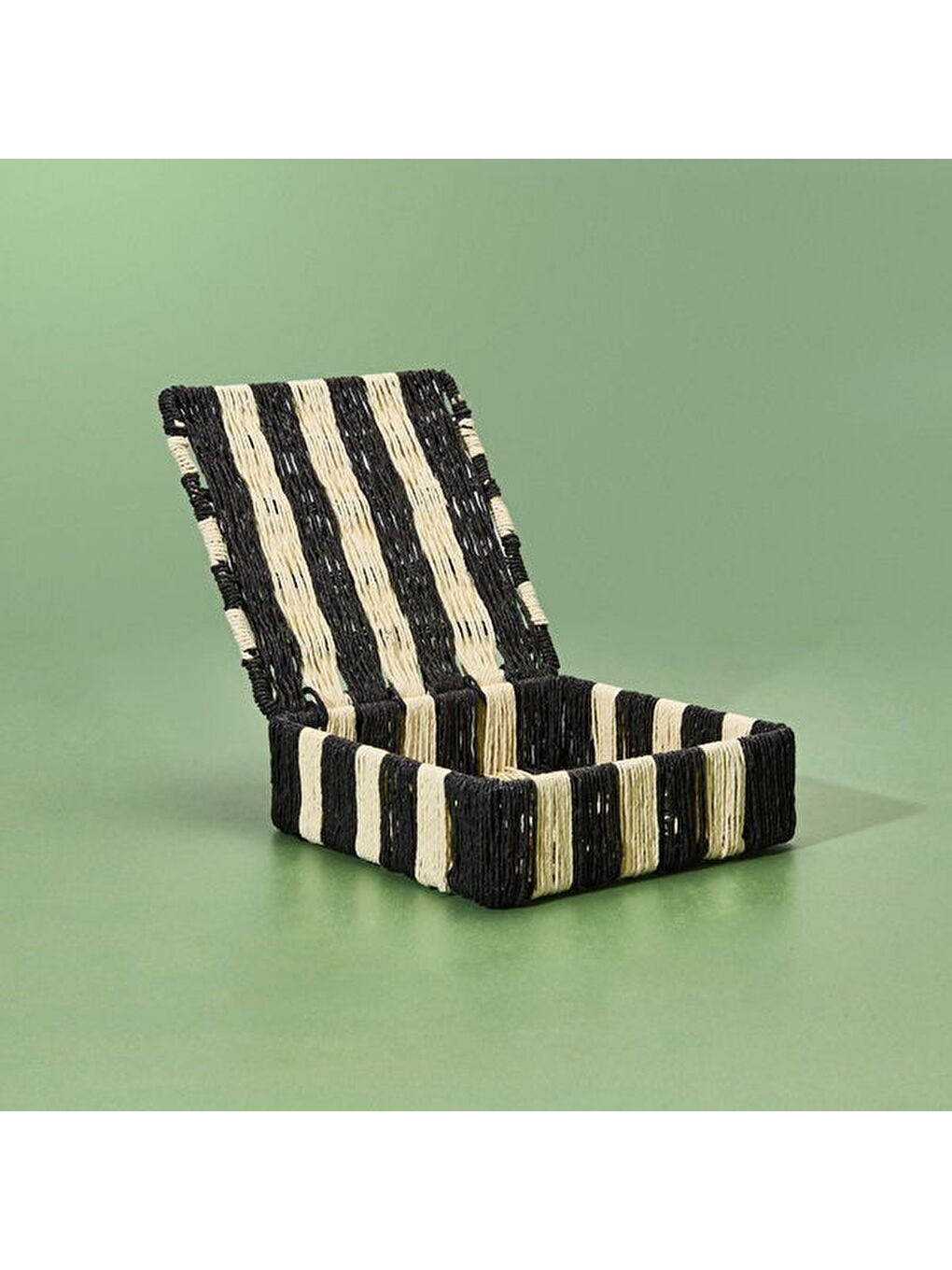 Deco Varese Dekoratif Kutu - Siyah / Krem - 18x18x5 cm-1