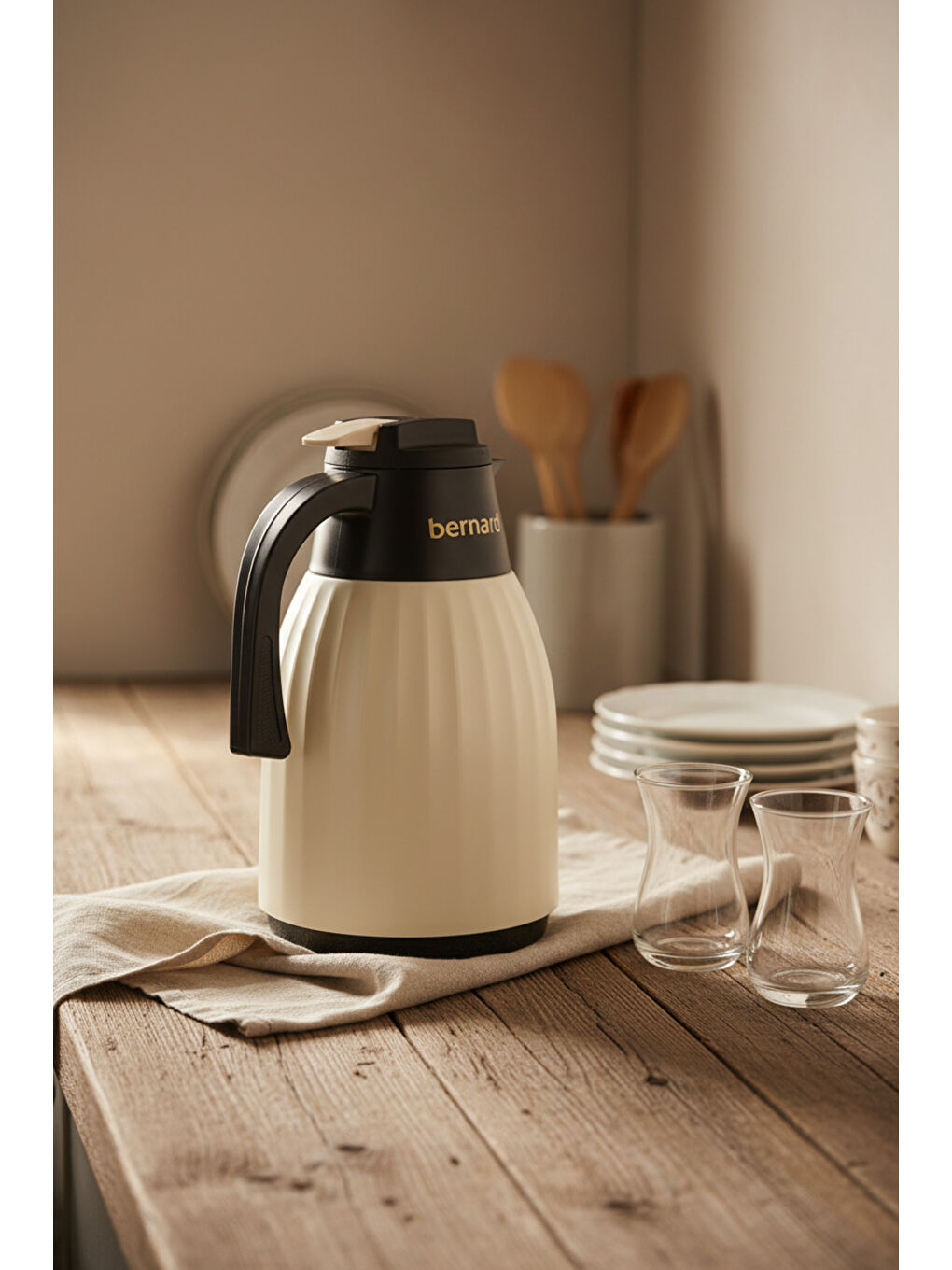 Ekru Elantra Cam Termos Krem 1 Litre-2