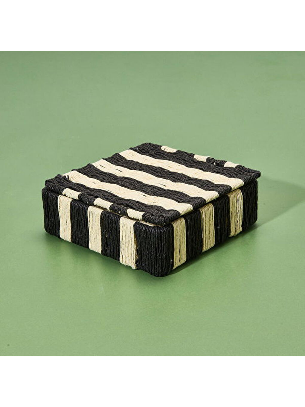 Deco Varese Dekoratif Kutu - Siyah / Krem - 18x18x5 cm-2