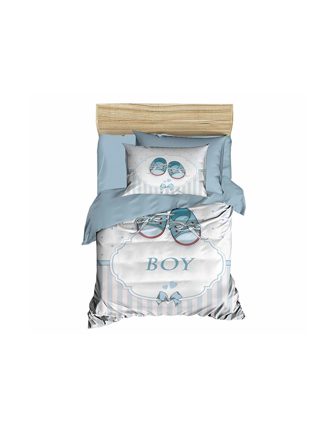 Dijital Baskılı 3d Bebek Nevresim Takımı Boy Su Yeşili