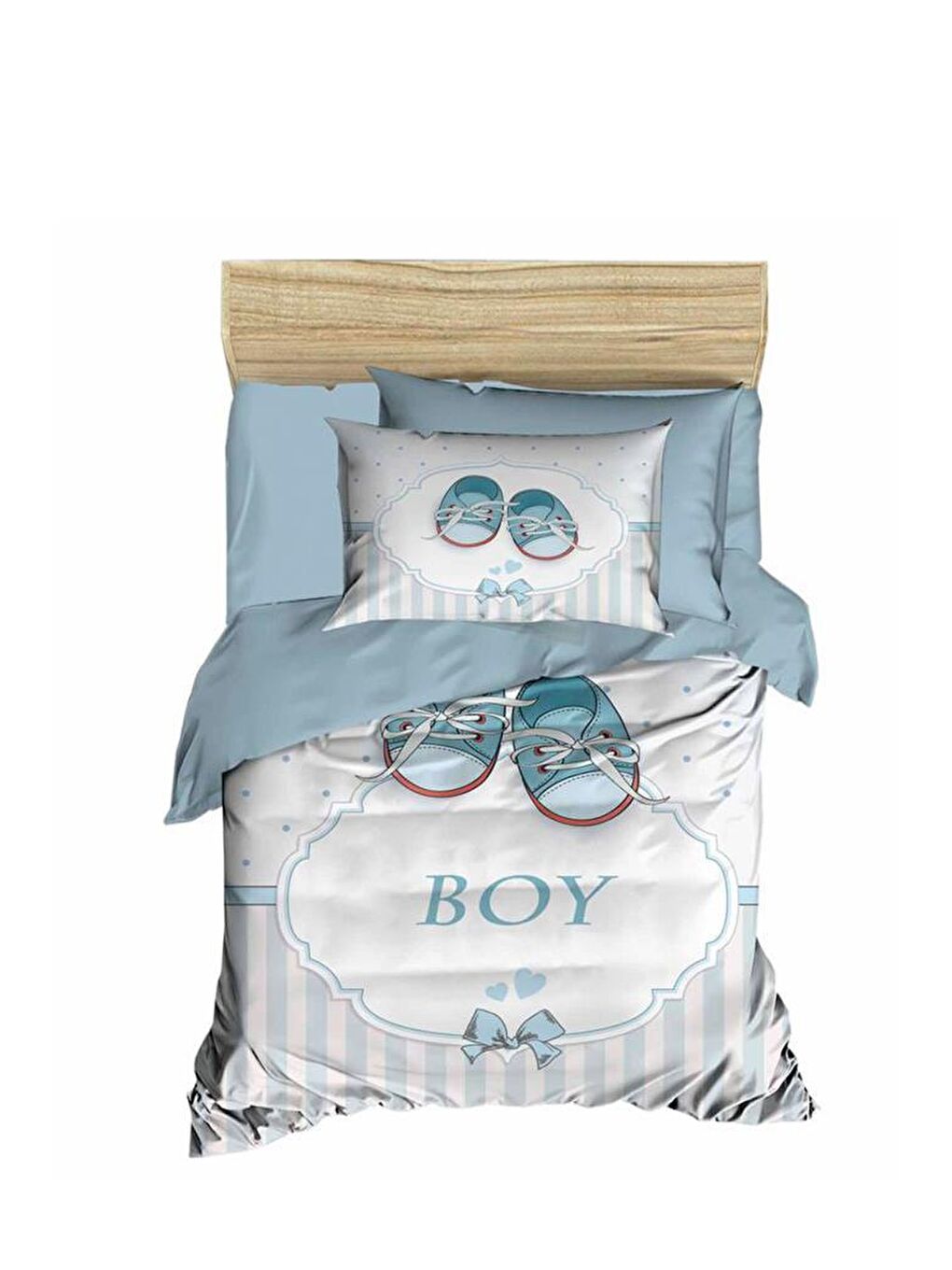 Dijital Baskılı 3d Bebek Nevresim Takımı Boy Su Yeşili-1