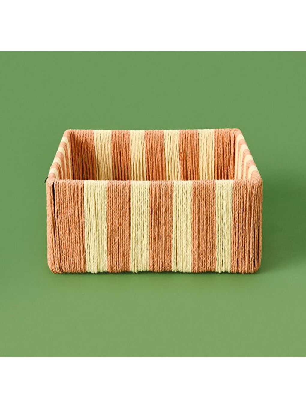 Deco Casoria Dekoratif Kutu - Turuncu / Krem - 22x22x10 cm-2