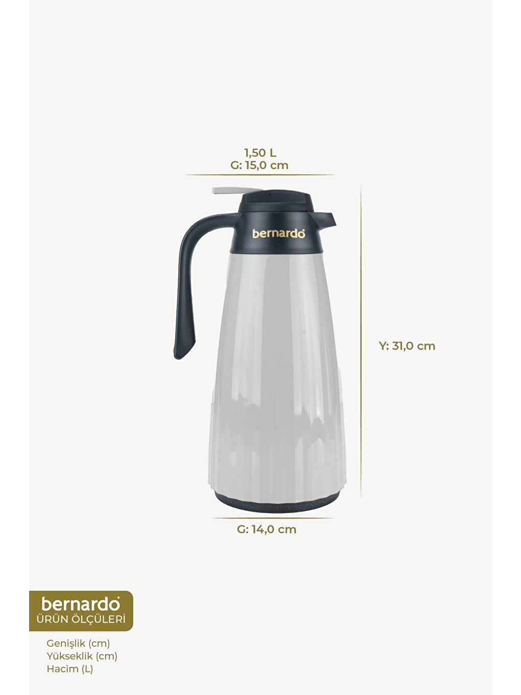 Bej Velana Cam Termos Latte 1.5 Litre-1