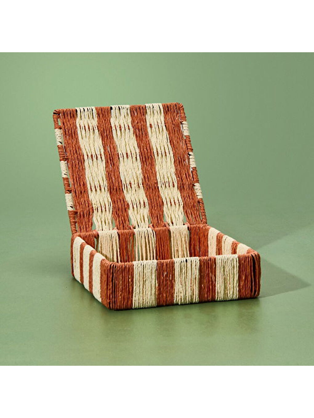 Deco Varese Dekoratif Kutu - Turuncu / Krem - 18x18x5 cm-3