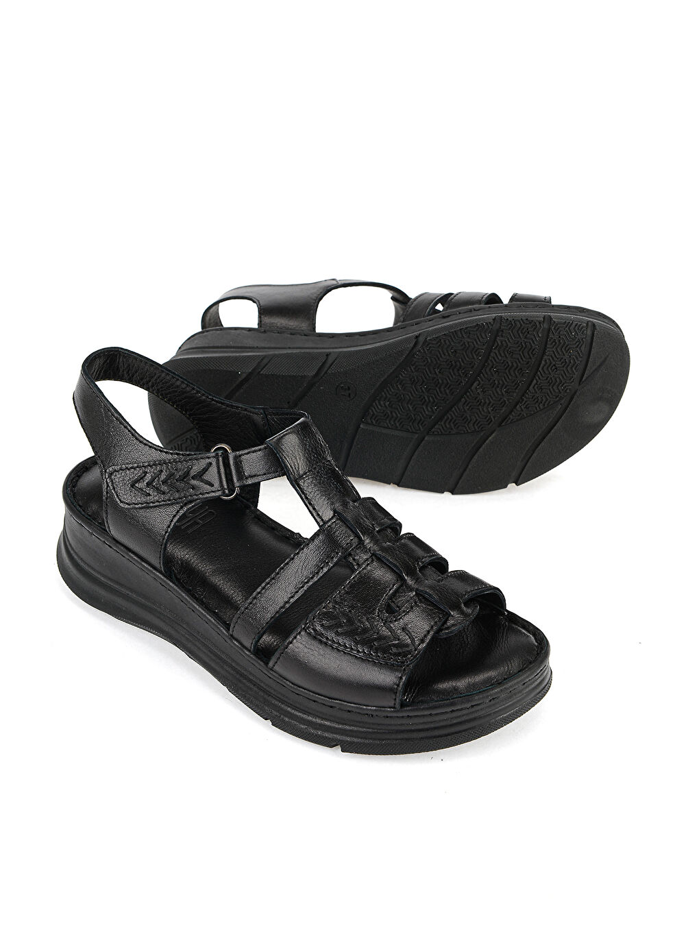 Kadın Hakiki Deri Konfor Sandalet 1611051Z110 Siyah-3