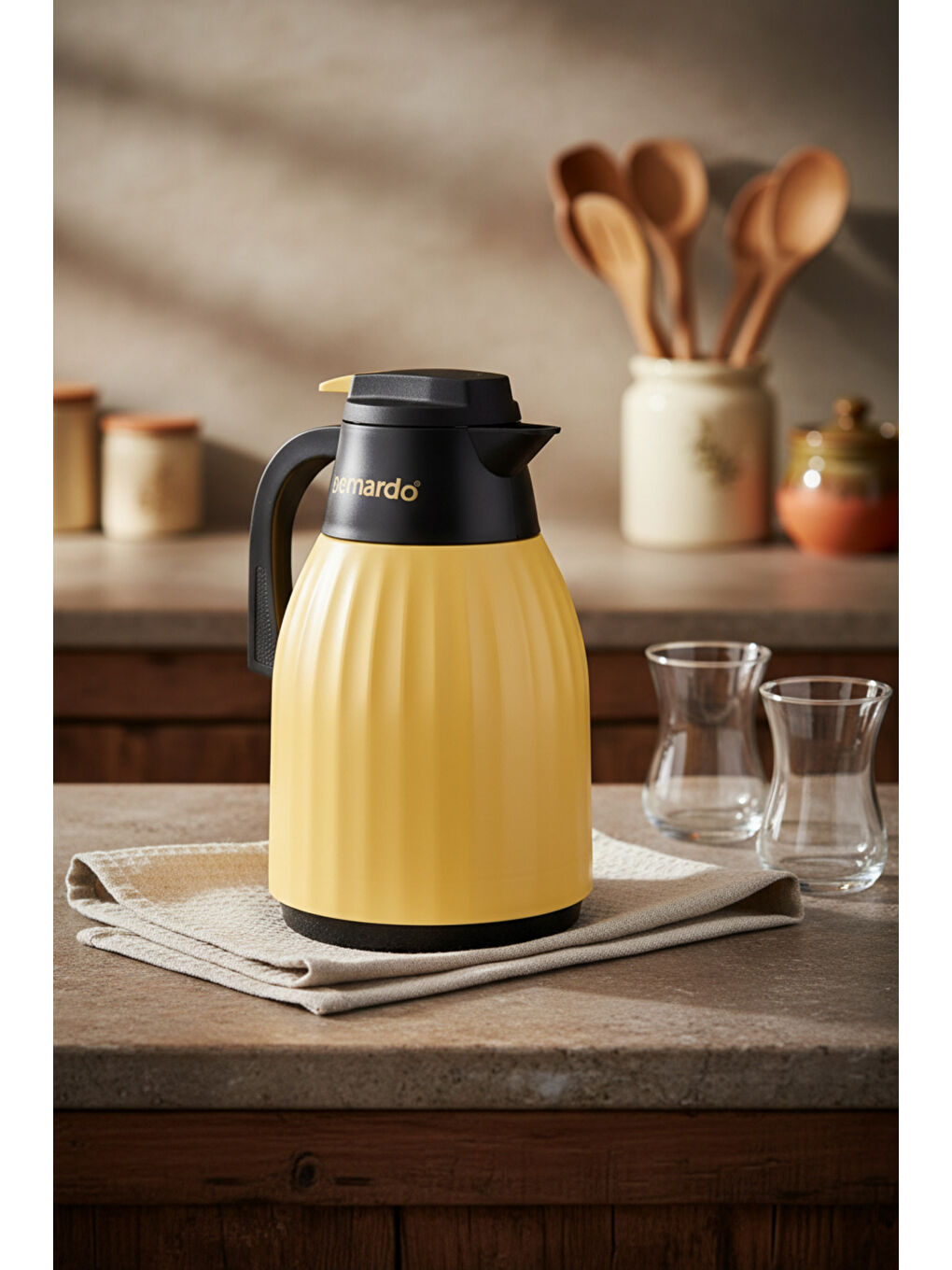 Sarı Elantra Cam Termos Hardal 1 Litre