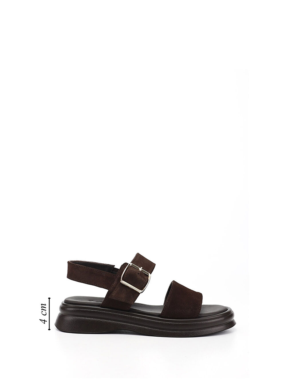 Kahverengi Kadın AÇIK KAHVERENGİ Tokalı Bantlı Hakiki Deri Sandalet-1