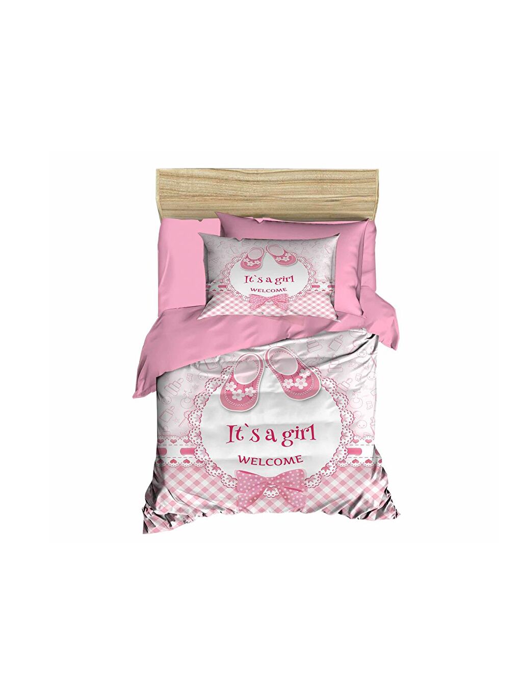 Dijital Baskılı 3d Bebek Nevresim Takımı Girl Pembe