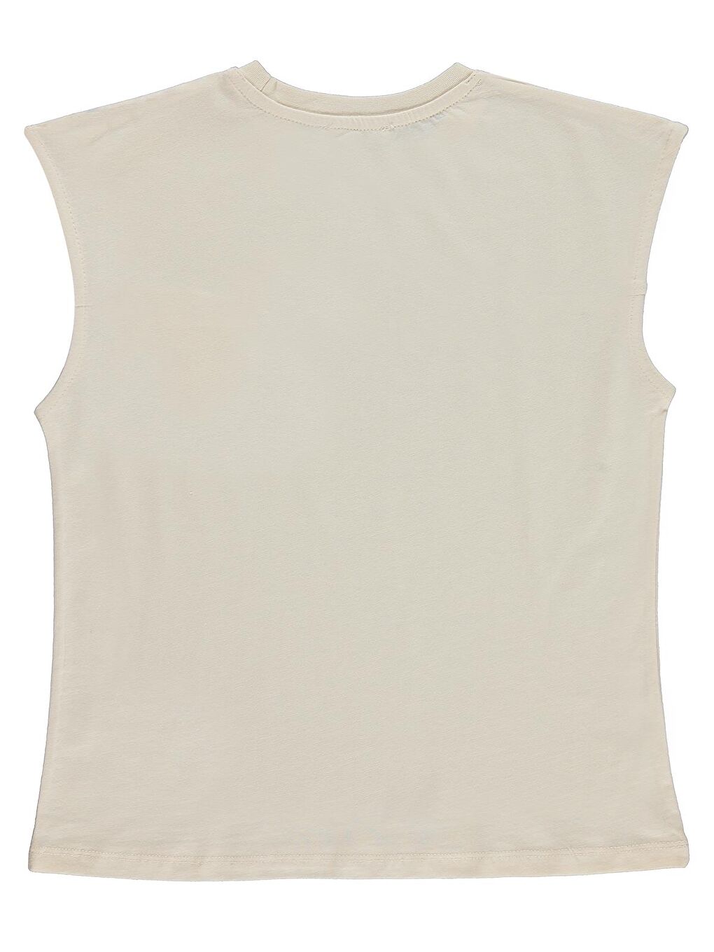 Boys Basic Sıfır Kol 10-13 Yaş Tişört - Ekru-1