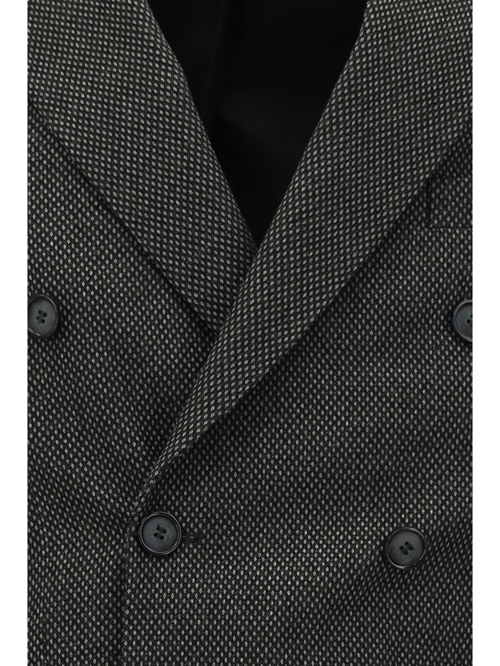 Antrasit Regular Fit Desenli Elastanlı Kruvaze Ceket-2