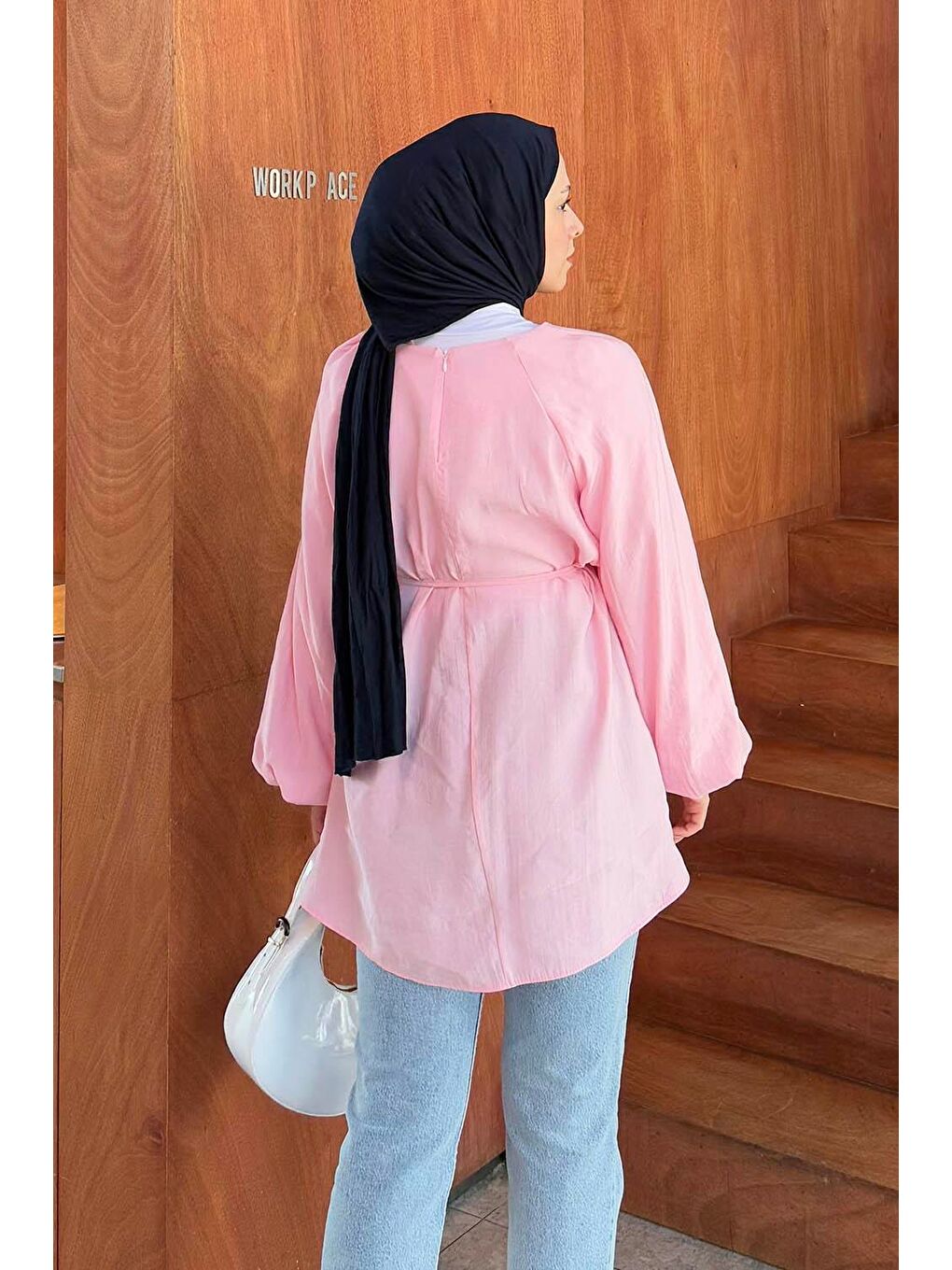 Kuşak Bağlamalı Tunik Şeker Pembesi-3