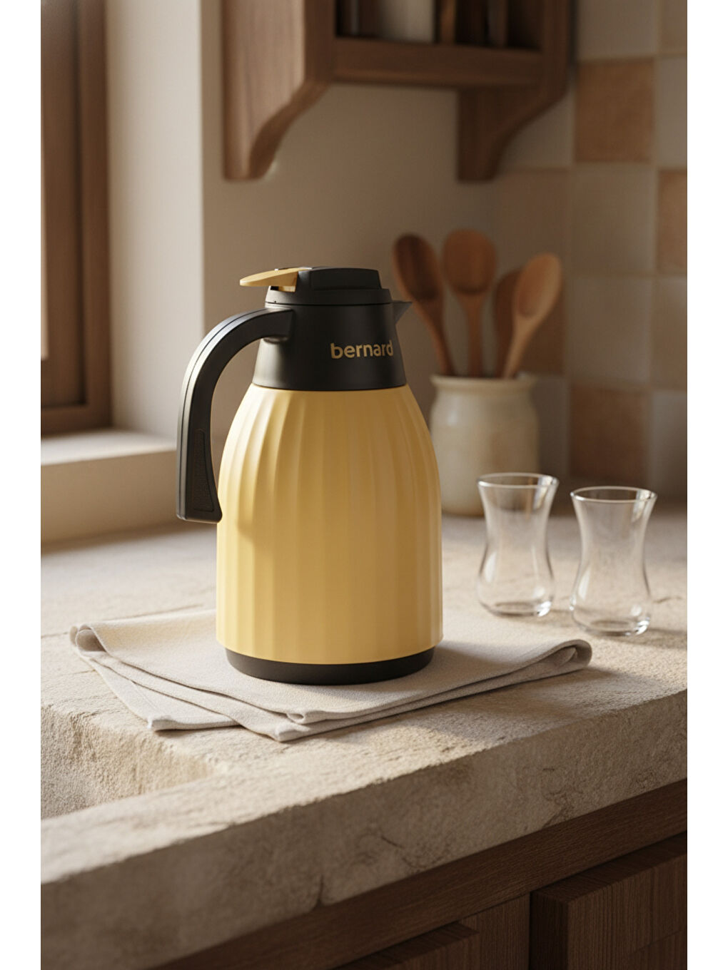 Sarı Elantra Cam Termos Hardal 1 Litre-2