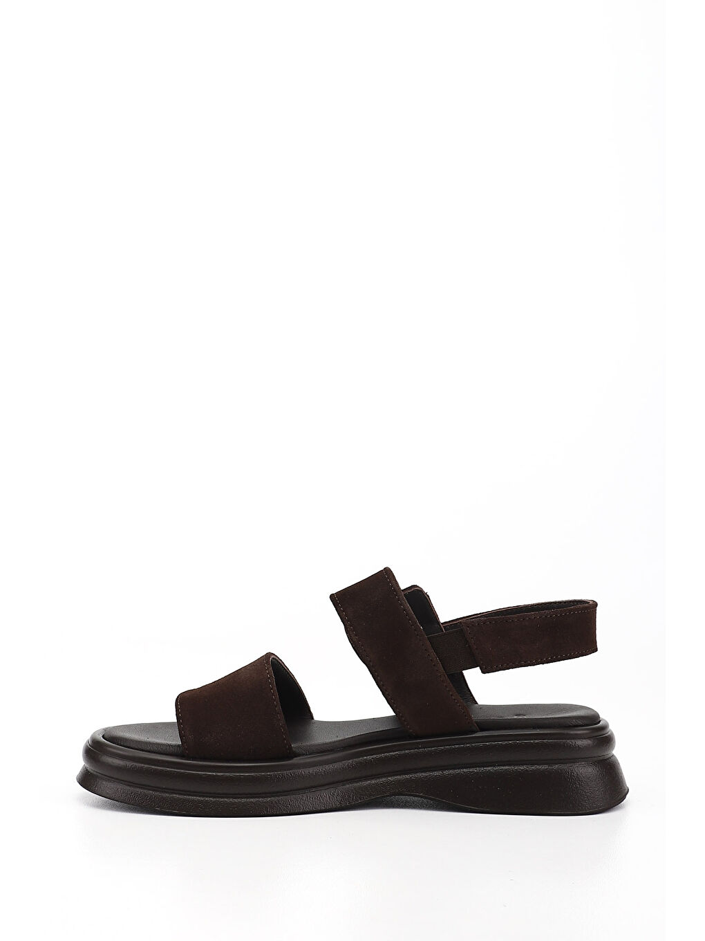 Kahverengi Kadın AÇIK KAHVERENGİ Tokalı Bantlı Hakiki Deri Sandalet-4