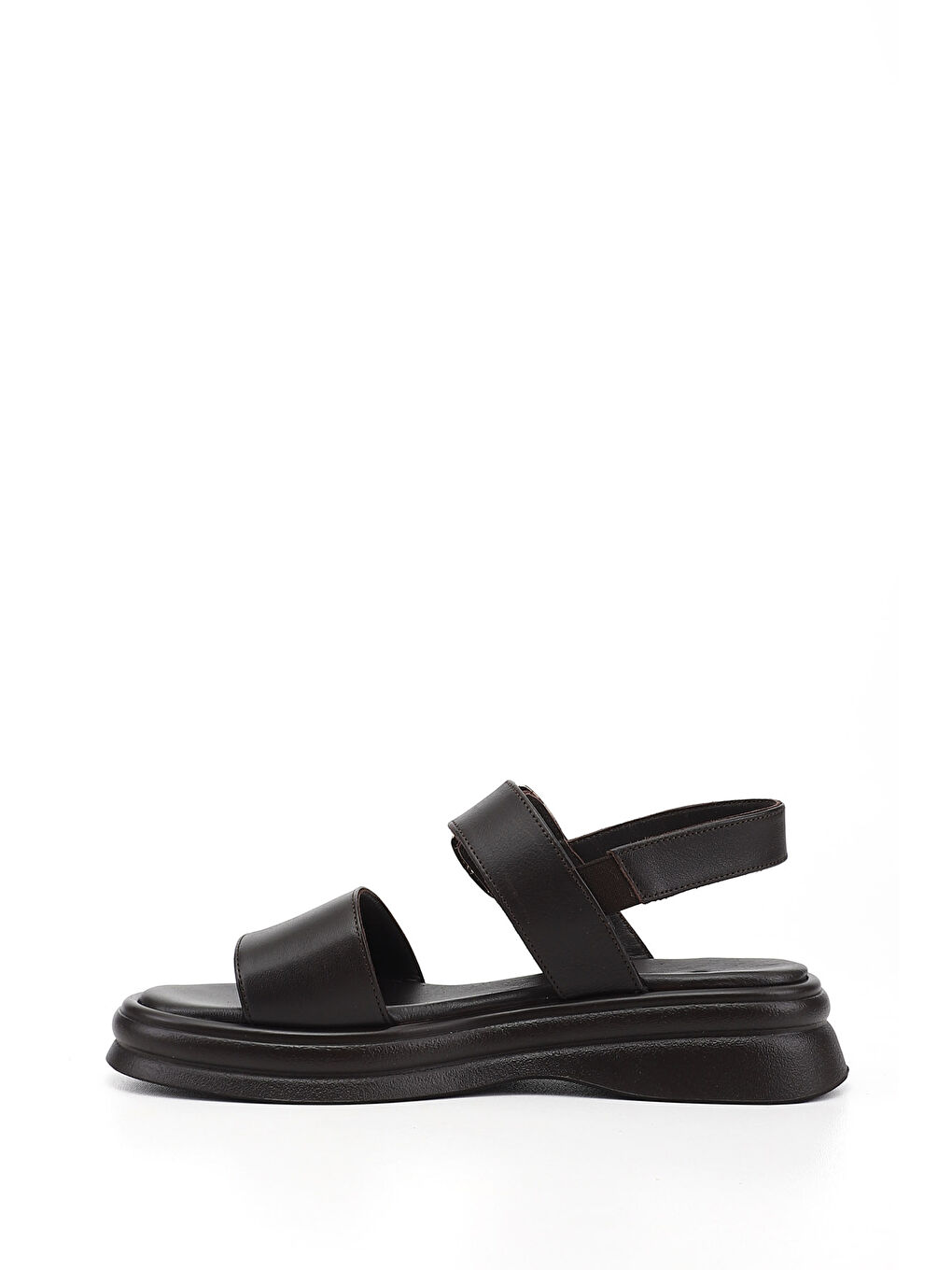 Kahverengi Kadın TÜTÜN KAHVE Tokalı Bantlı Hakiki Deri Sandalet-4