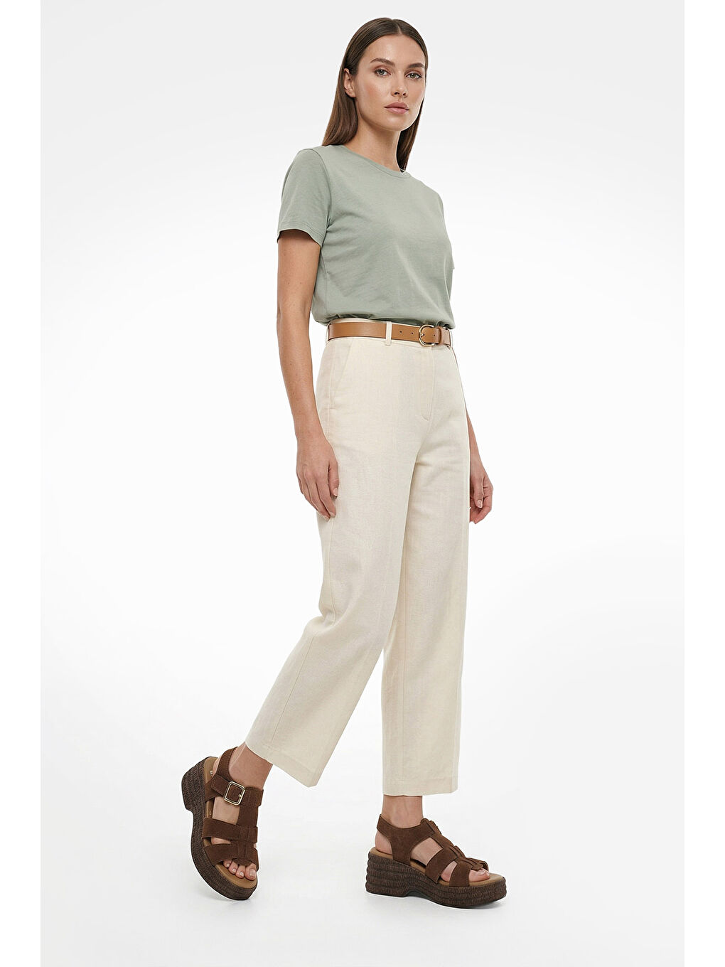 Kahverengi Kadın AÇIK KAHVERENGİ Dolgu Topuk Sandalet-2