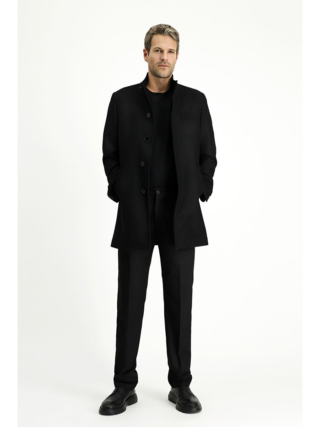 Siyah Yünlü Klasik Kaban-1