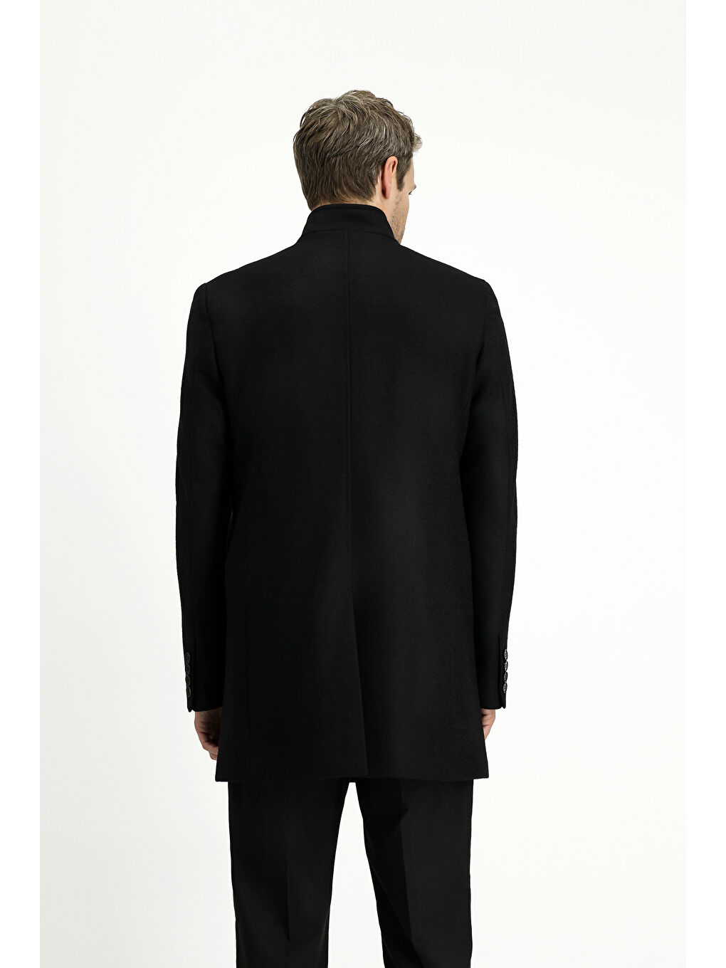 Siyah Yünlü Klasik Kaban-3