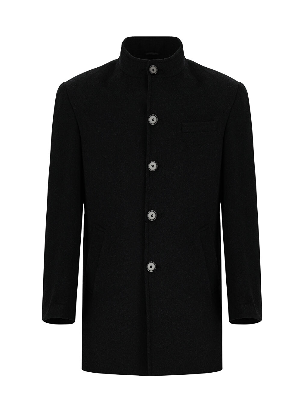 Siyah Yünlü Klasik Kaban-5