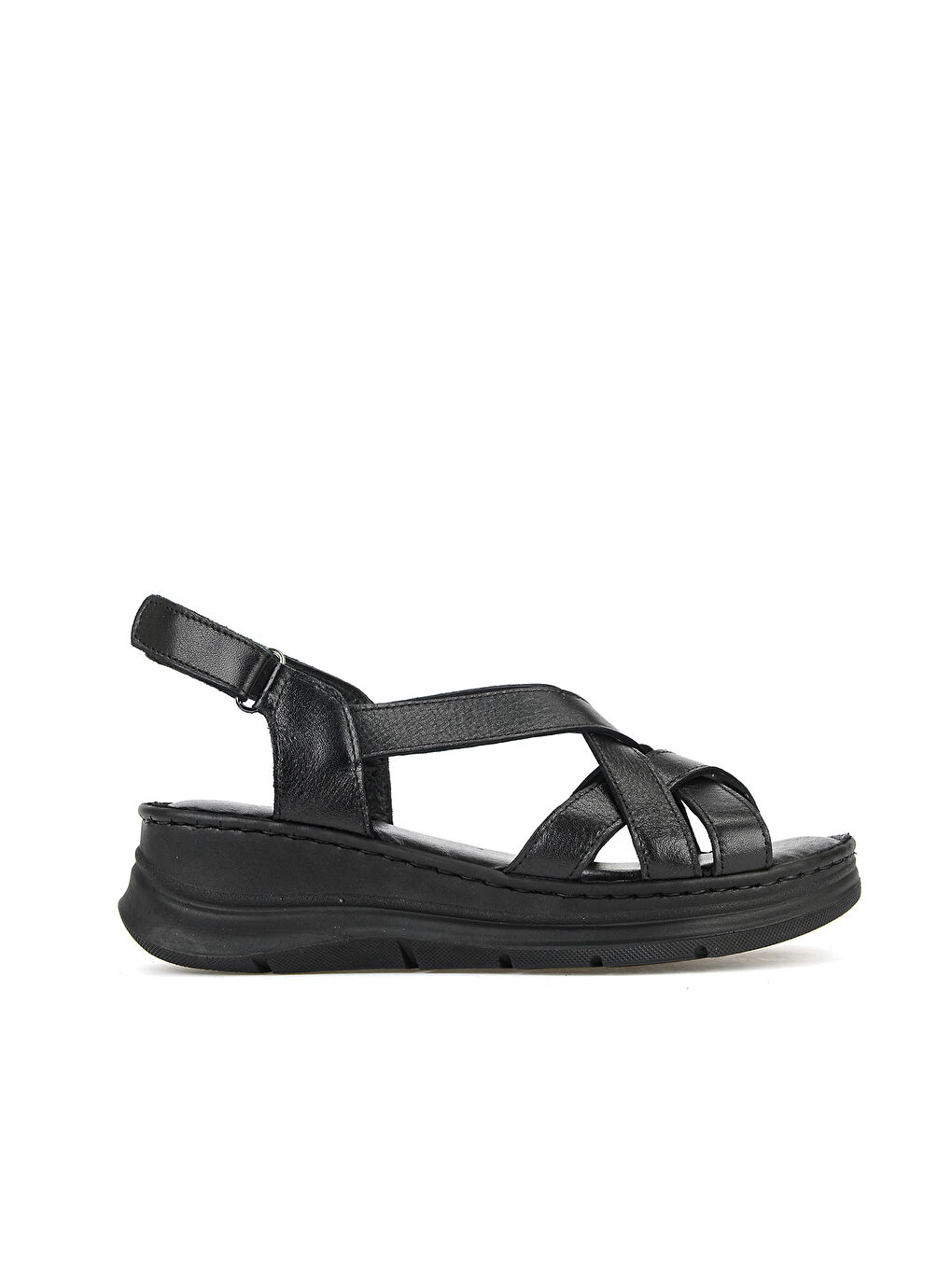 Kadın Hakiki Deri Konfor Sandalet 1611051Z041 Siyah