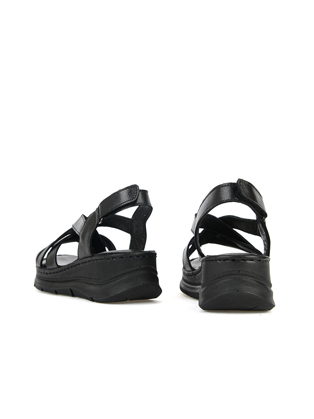 Kadın Hakiki Deri Konfor Sandalet 1611051Z041 Siyah-2