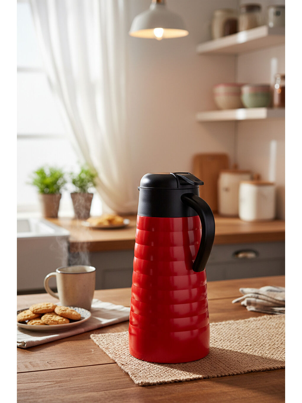 Nora 2 Litre Çelik Termos Kırmızı-3