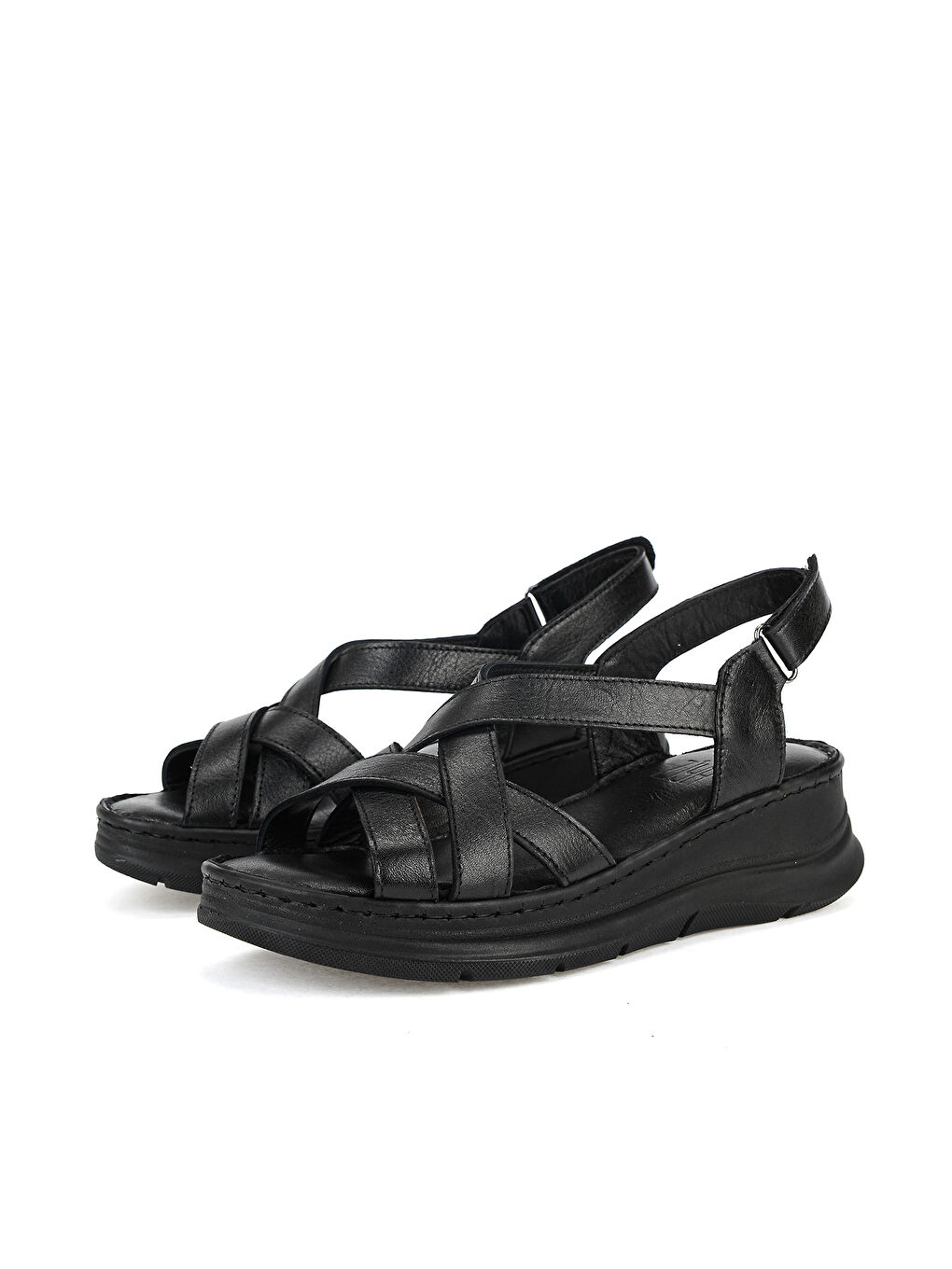 Kadın Hakiki Deri Konfor Sandalet 1611051Z041 Siyah-4