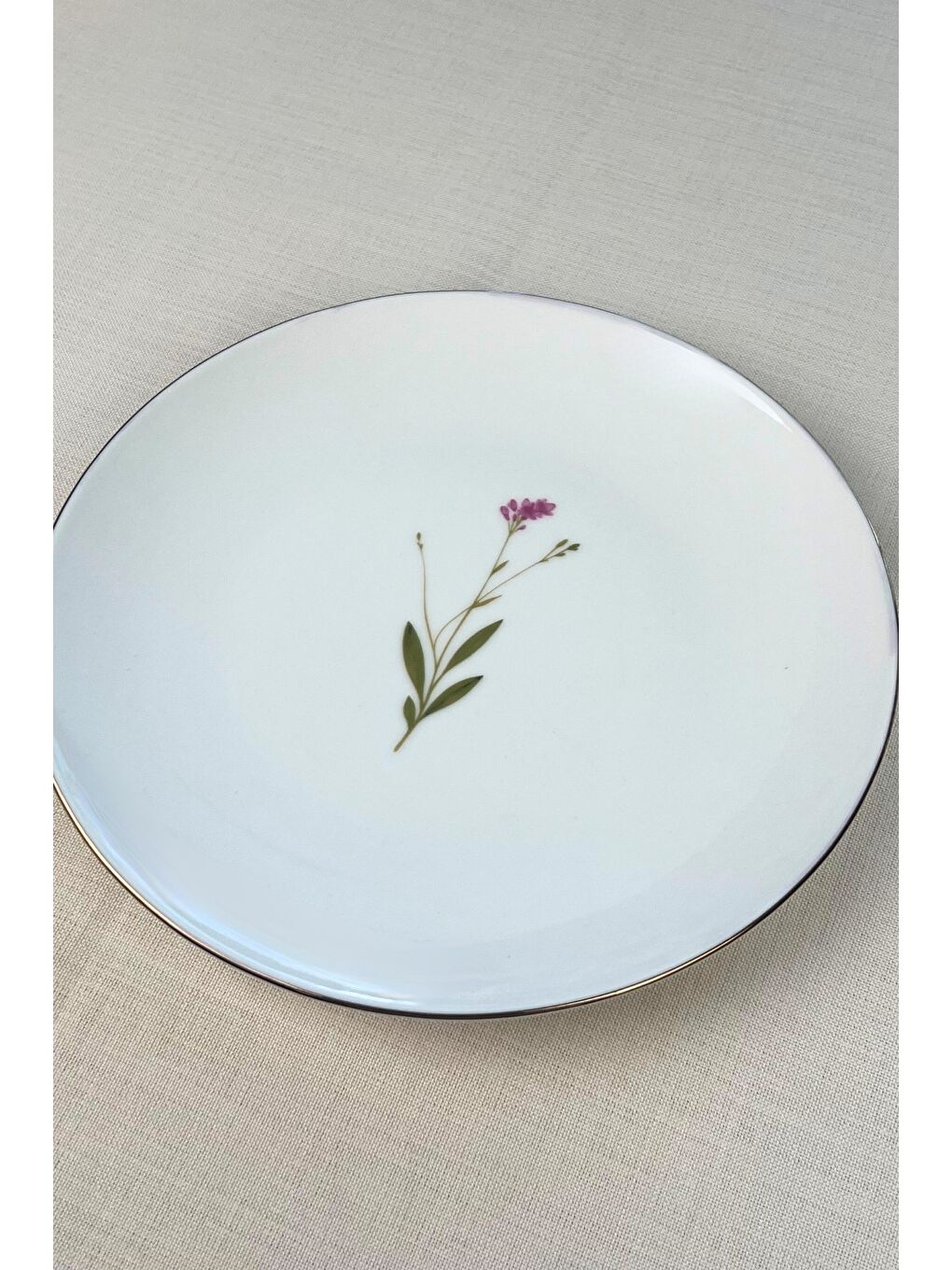 Karışık Porselen Natura Çuha Altın Yaldız Servis Tabağı 24,50cm Tekli-1