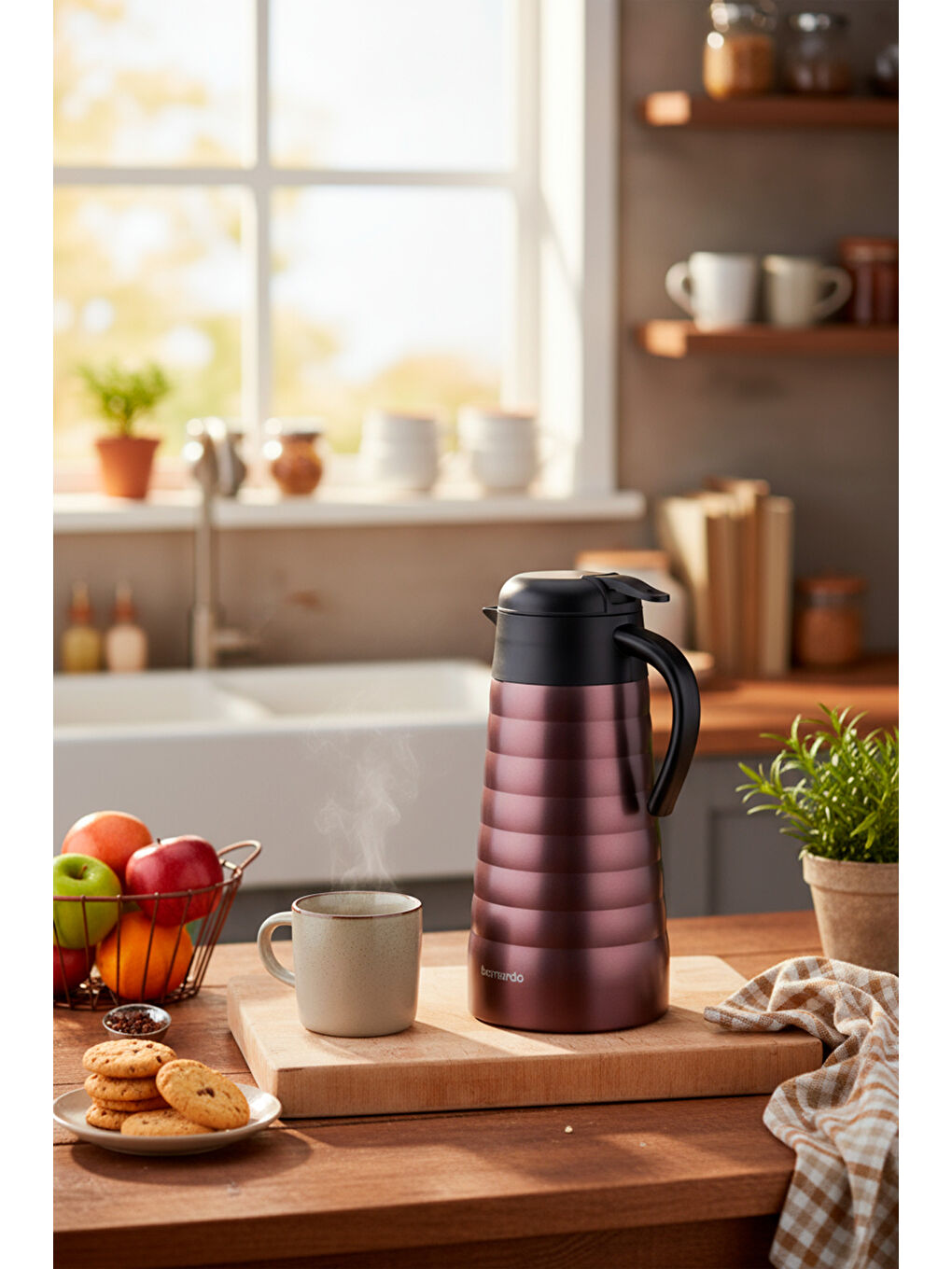 Pembe Nora 2 Litre Çelik Termos Rose-3