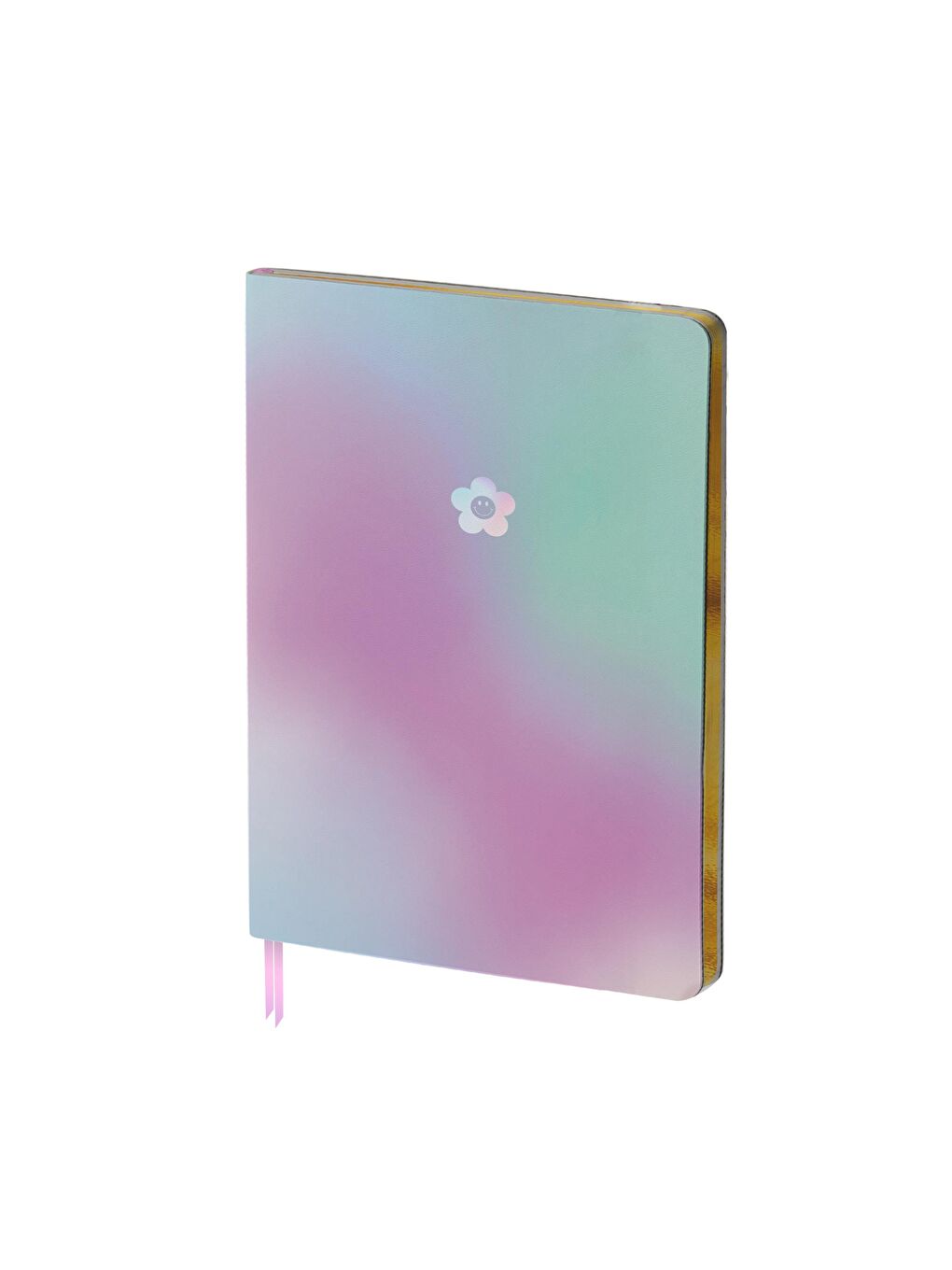 Keskin Color Pembe-Mavi Limited Edition Yaldızlı Ciltli Defter Hologram Çiçek 19x25 - 2