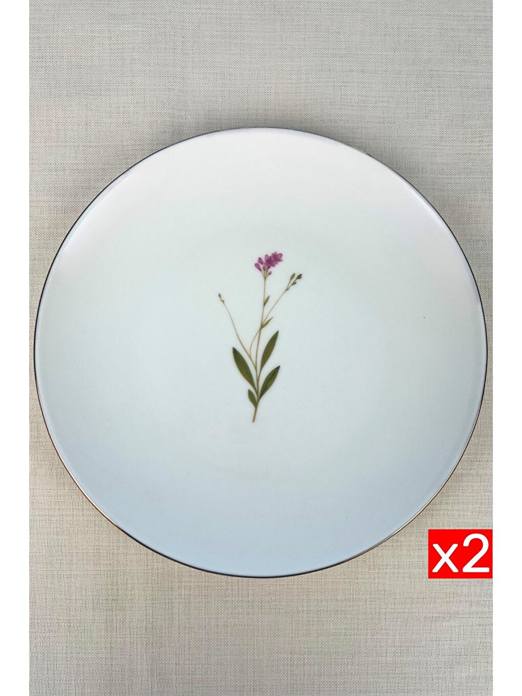 Karışık Porselen Natura Çuha Altın Yaldız Servis Tabağı 24,50cm 2 li