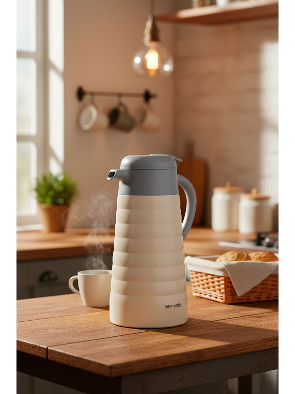 Ekru Nora 2 Litre Çelik Termos Krem-2