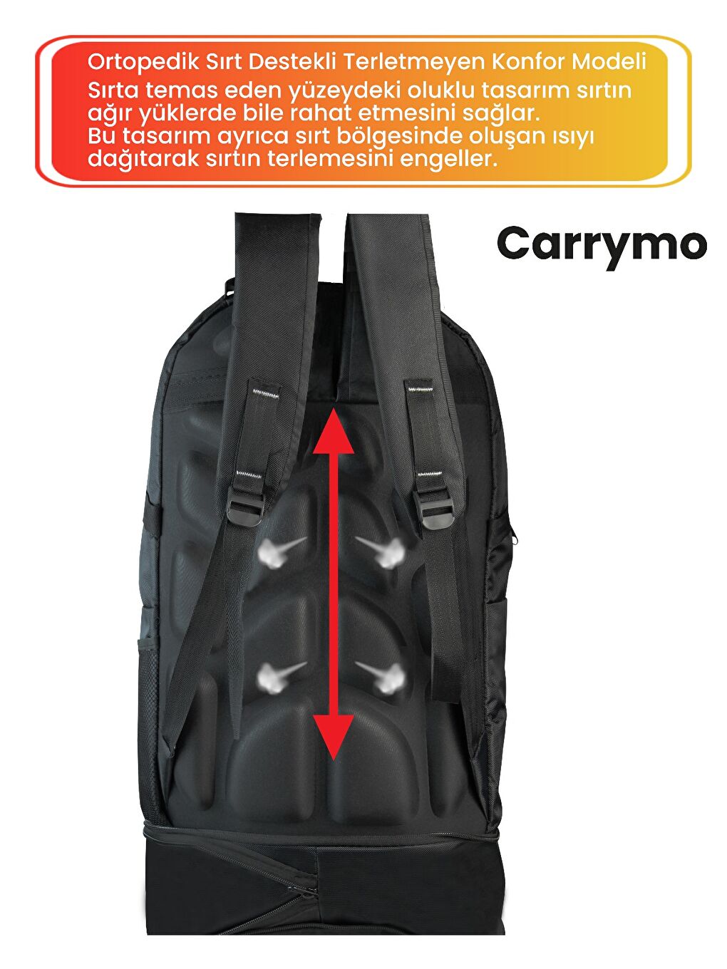 Siyah Orijinal Körüklü Ortopedik Konfor Modeli Çok Gözlü Gezi Seyahat Yürüyüş Dağcı Kamp Spor Sırt Çantası-2