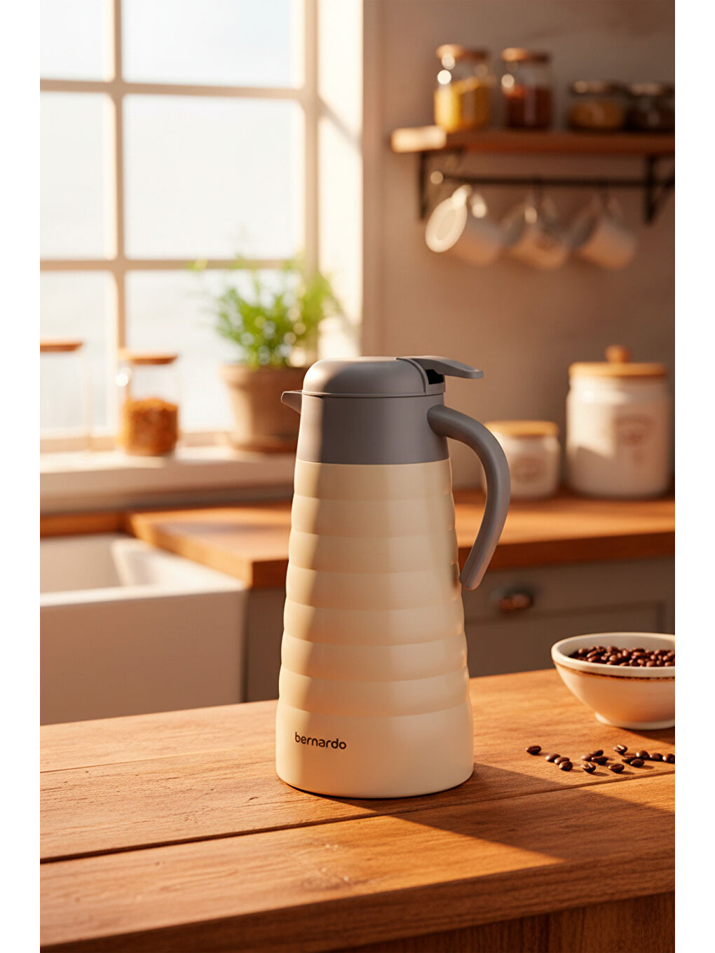 Ekru Nora 2 Litre Çelik Termos Krem-3