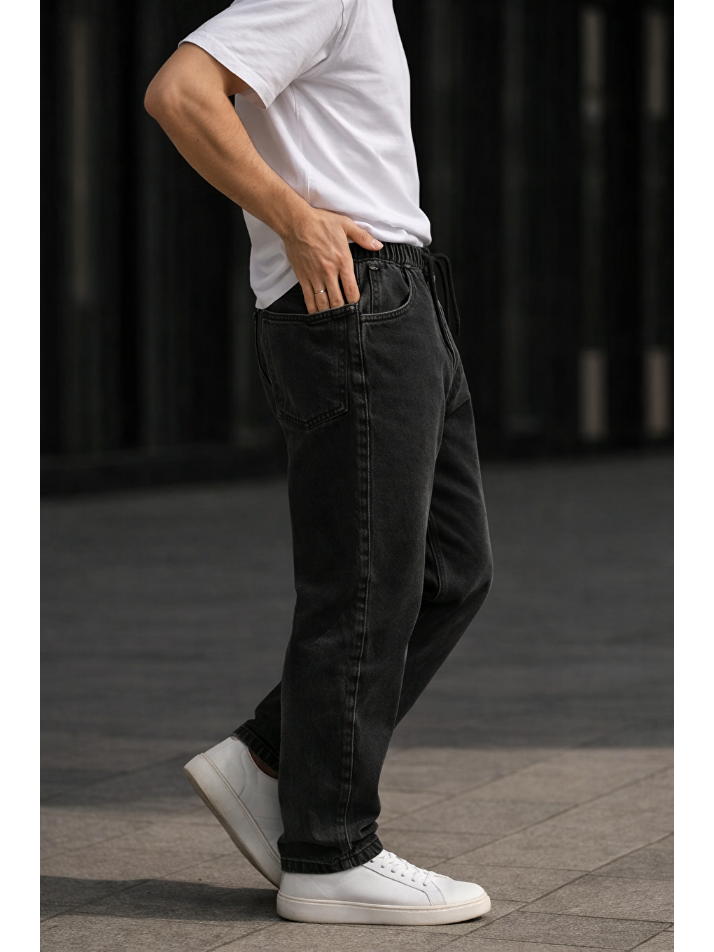 Erkek Günlük Premium Siyah Baggy Pantolon-1