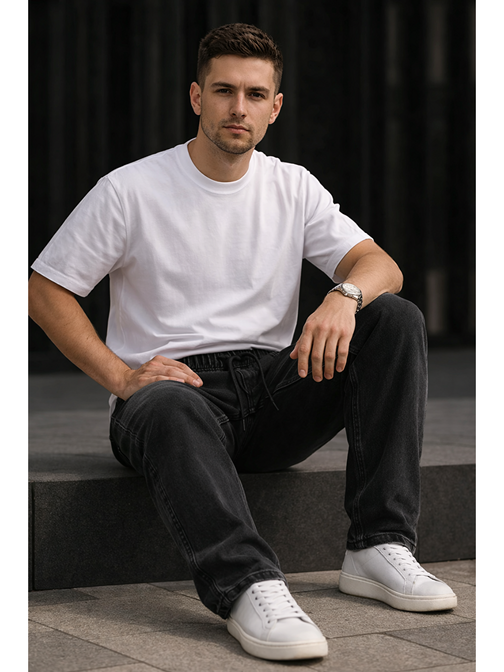 Erkek Günlük Premium Siyah Baggy Pantolon-3