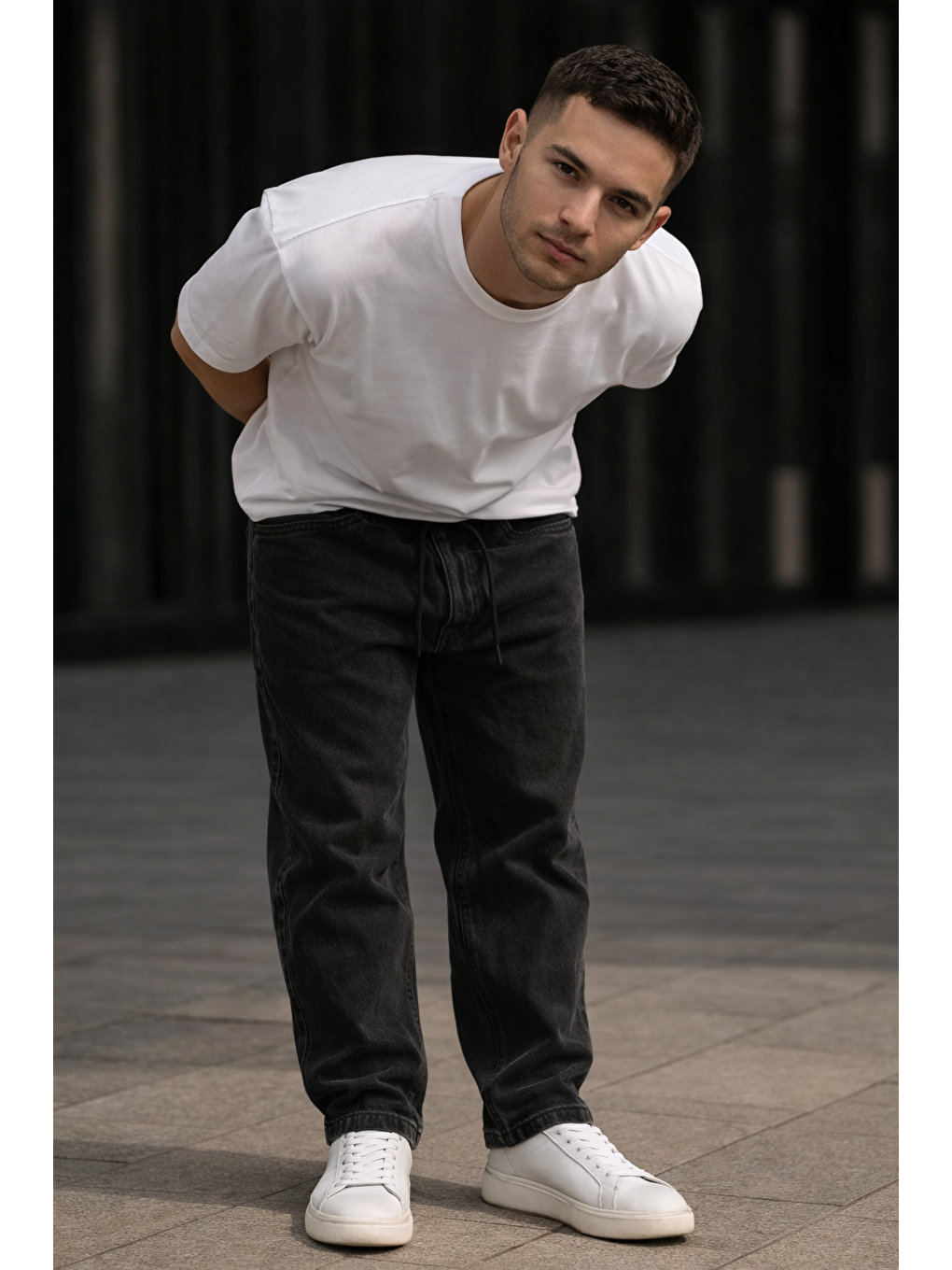 Erkek Günlük Premium Siyah Baggy Pantolon-4