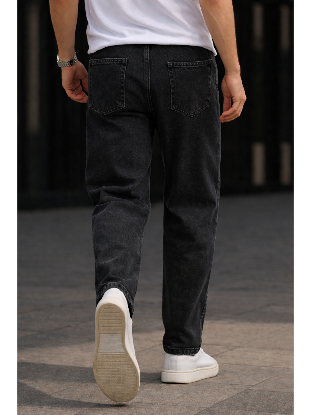Erkek Günlük Premium Siyah Baggy Pantolon-5