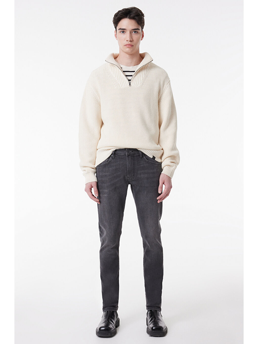 Kansas Slim Fit Normal Bel Antrasit Esnek Jean Pantolon-2