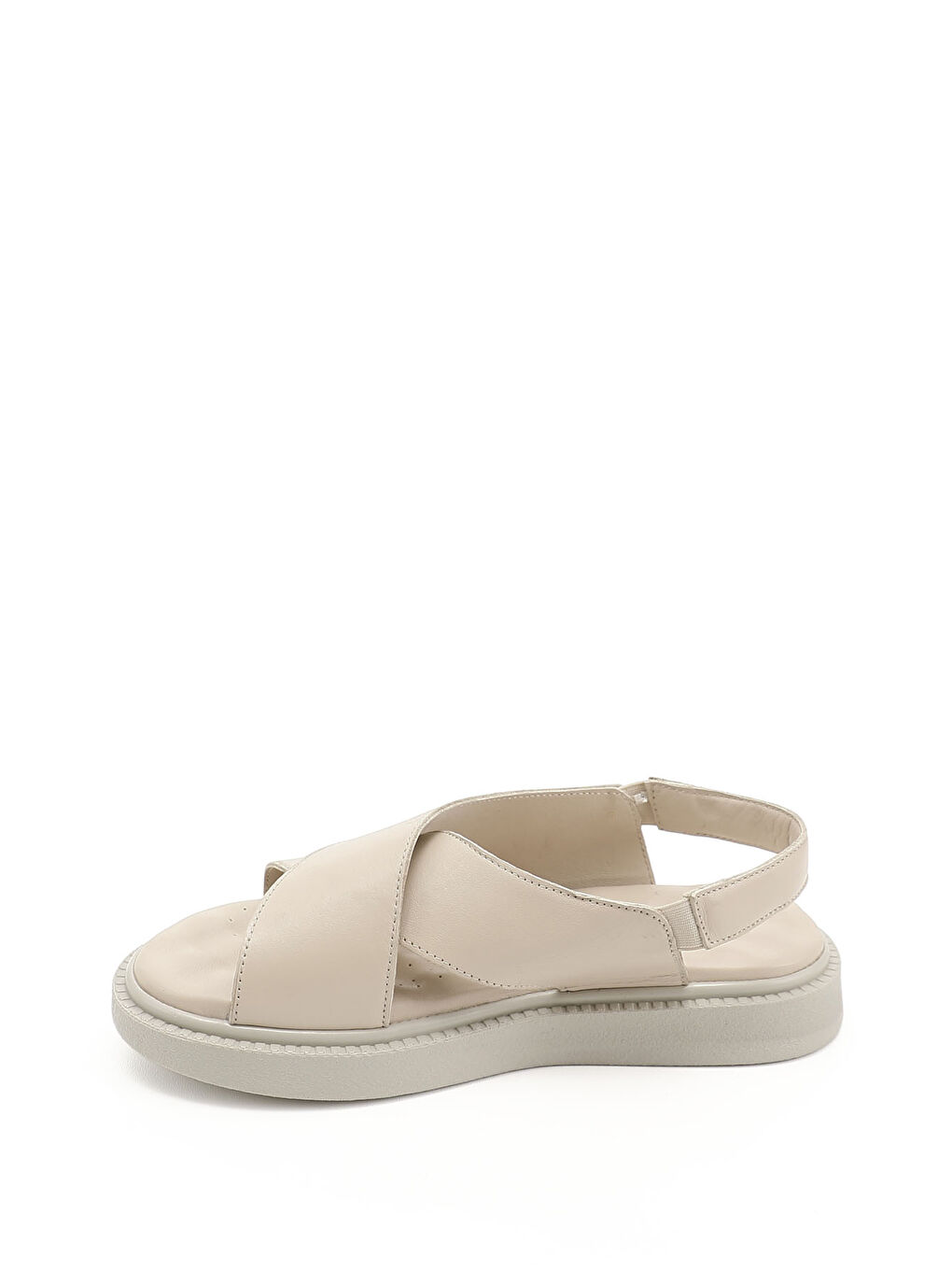 Bej Kadın BEJ-CAMEL Çapraz Bantlı Hakiki Deri Comfort Sandalet-2