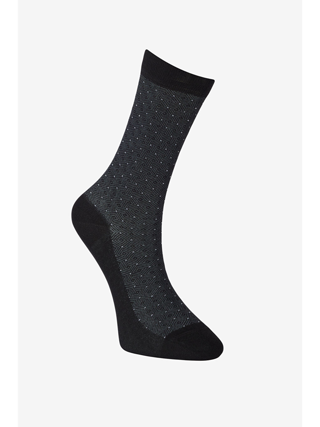 Erkek Siyah-Gri Desenli Bambulu Soket Çorap-2