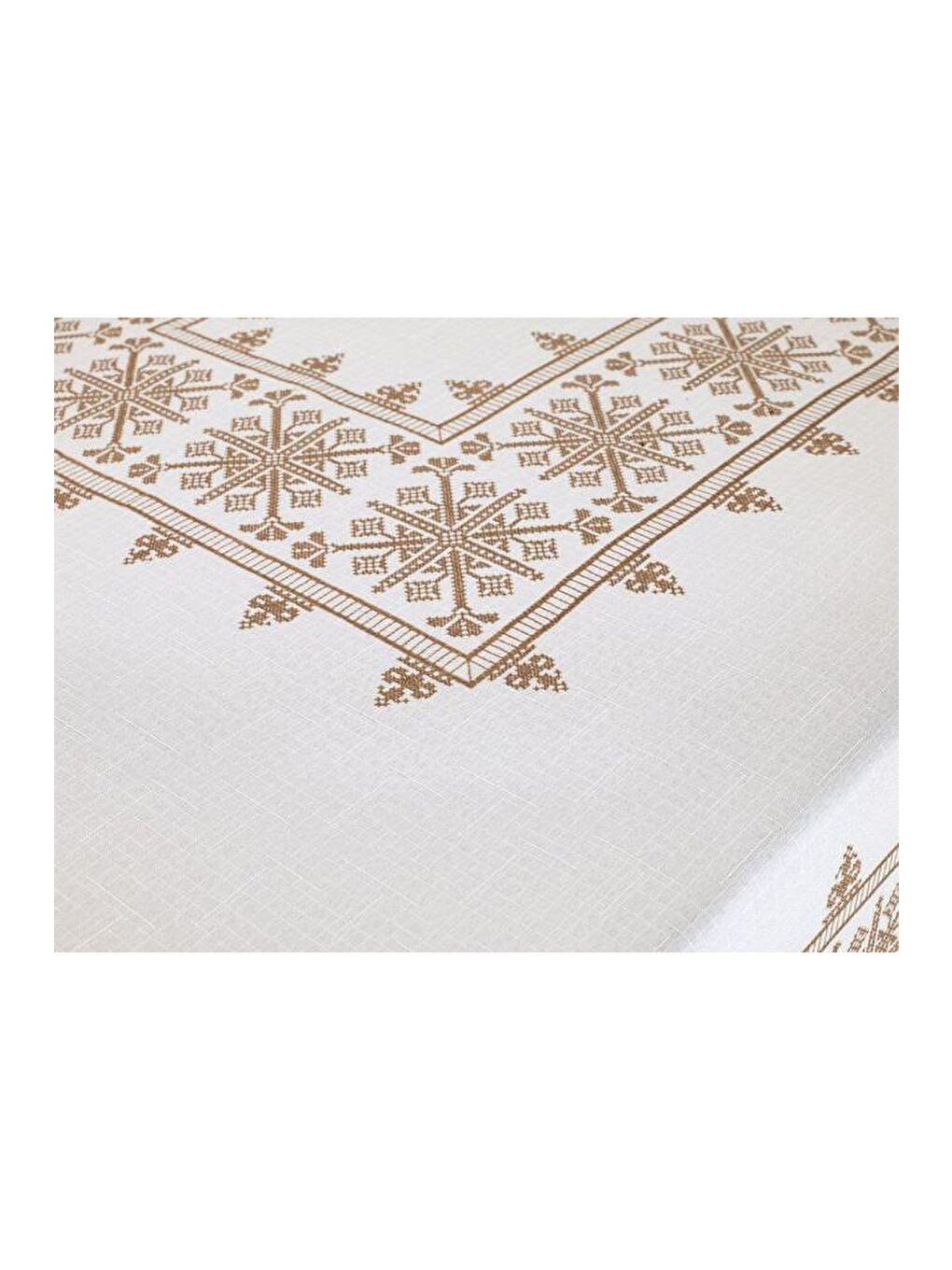 Sarı Kanaviçe Baskılı Sultan Masa Örtüsü Gold 160x300 Cm-4