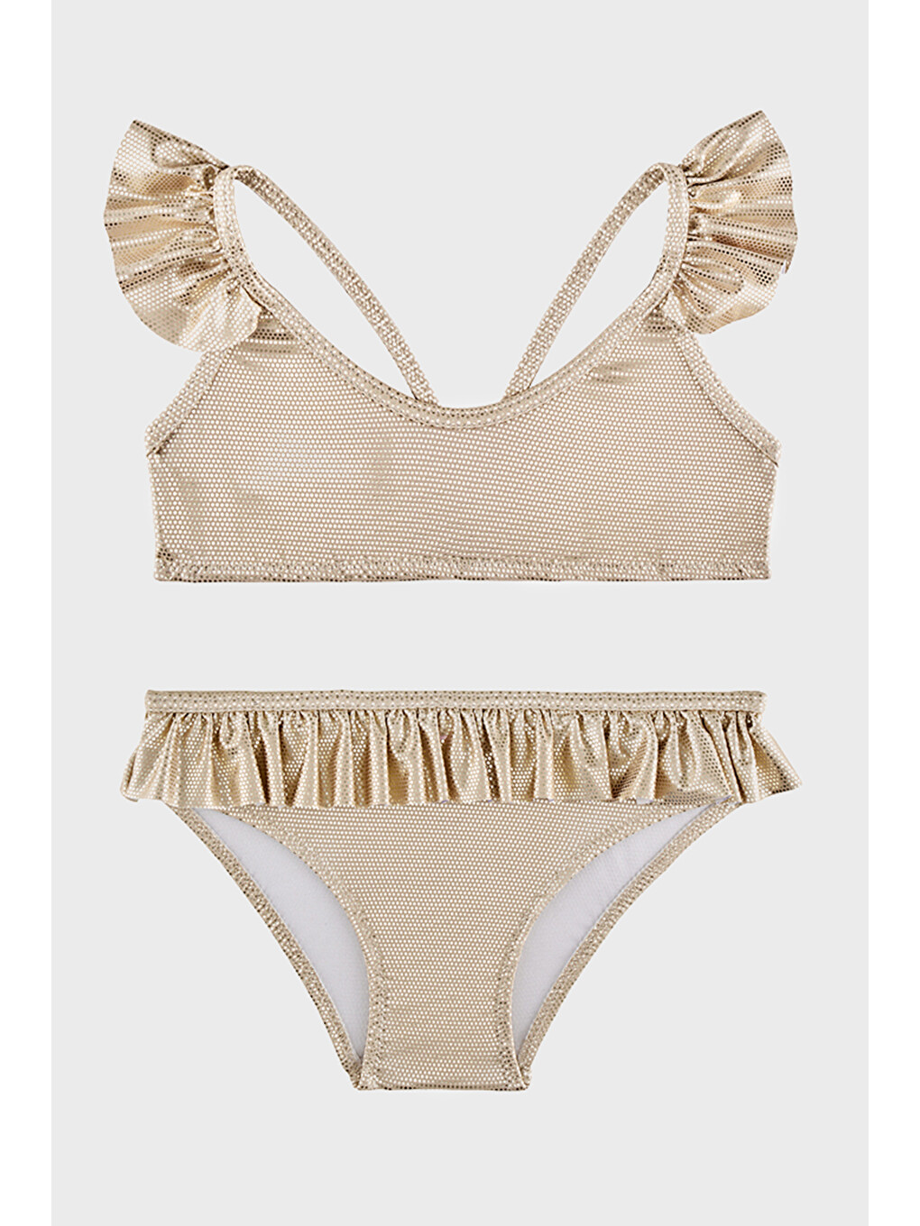 Sarı Zelma Gold Junior Desenli UPF 50+ Korumalı Çabuk Kuruyan Bikini SB2614000608