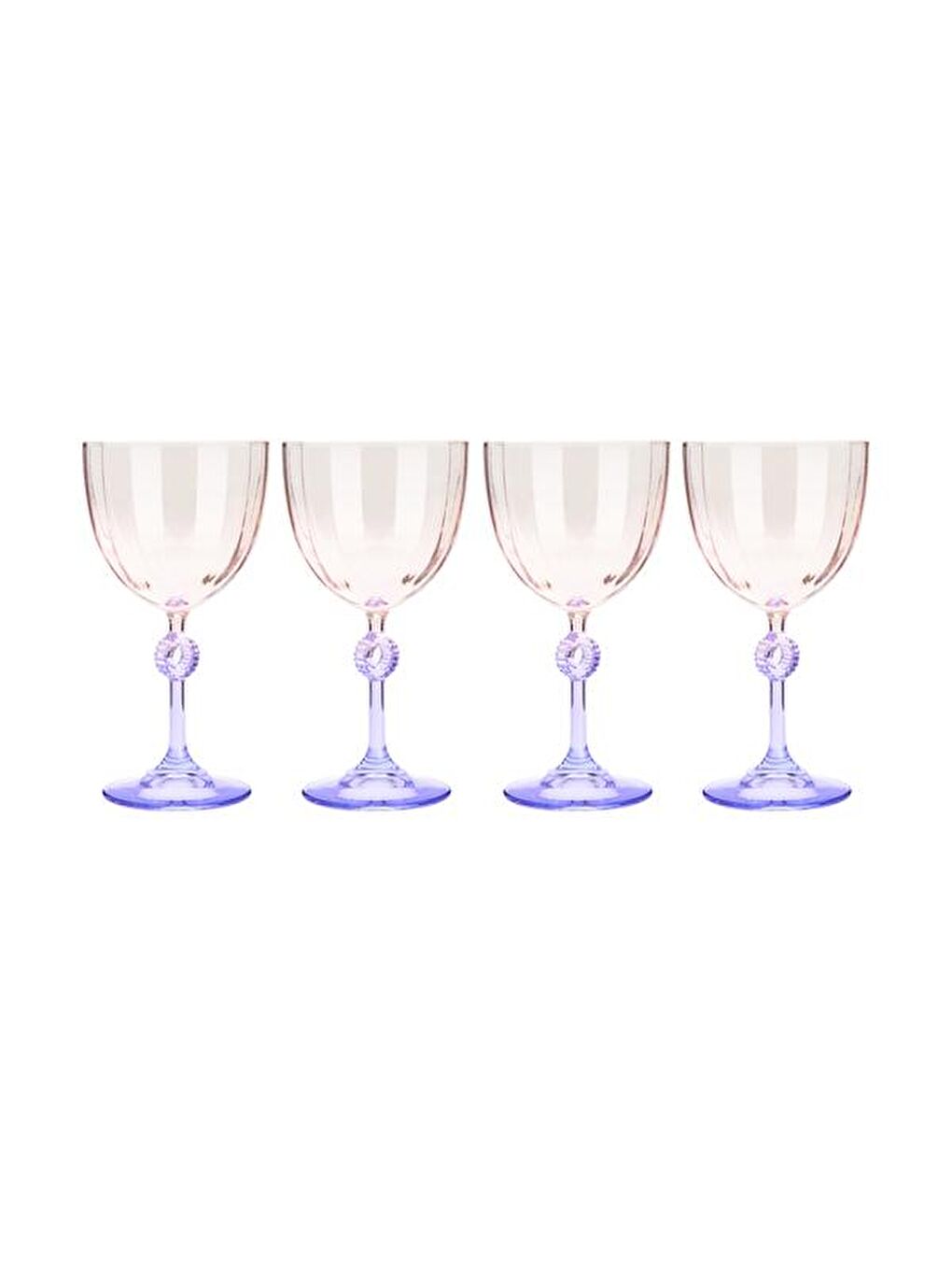 RAKLE Karişik Elite 4'lü Ayaklı Bardak - Mor - 270 ml - 1